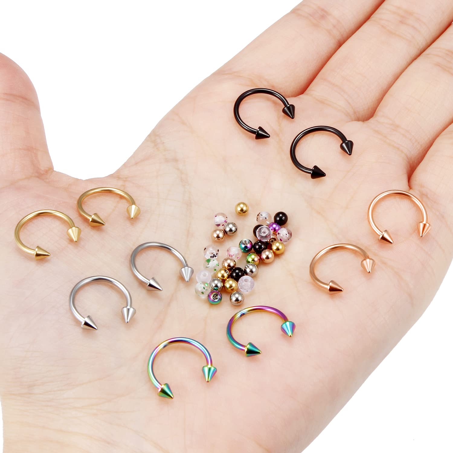 10Pcs Horseshoe Rings 30Pcs Re - Body Jewelry Replacement Ball ulasan dan harga