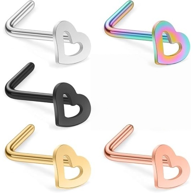 5pcs 20G Surgical Steel Heart  - Body Jewelry Surgical Steel ulasan dan harga